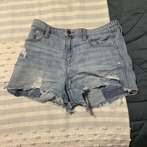 Aerie Light Blue Distressed Jean Shorts